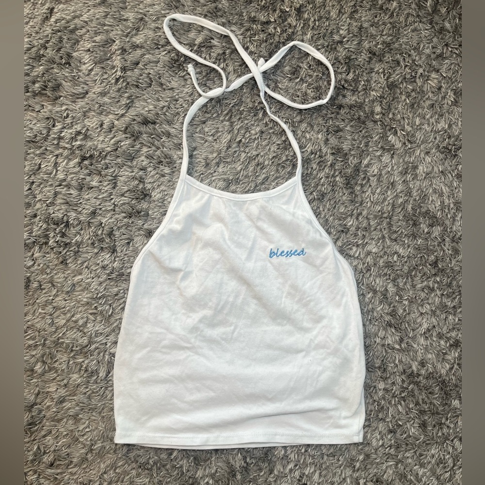 White Tie Halter Top